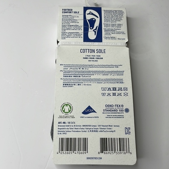 BIRKENSTOCK
2 PACK COTTON SOLE SNEAKER COTTON/POLYAMID/ELASTANE - Picture 3 of 5